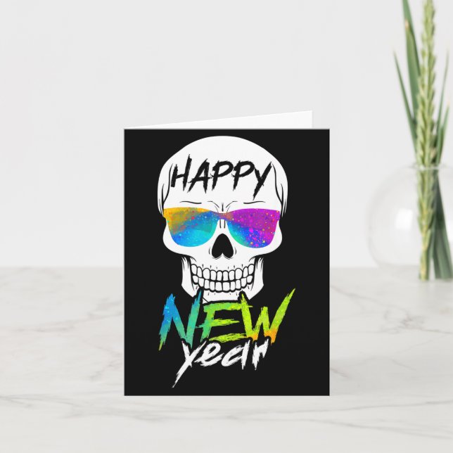 Abstract Happy New Skull Year  Kort (Framsida)