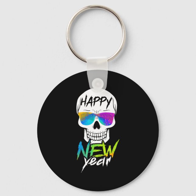 Abstract Happy New Skull Year  Nyckelring (Framsida)