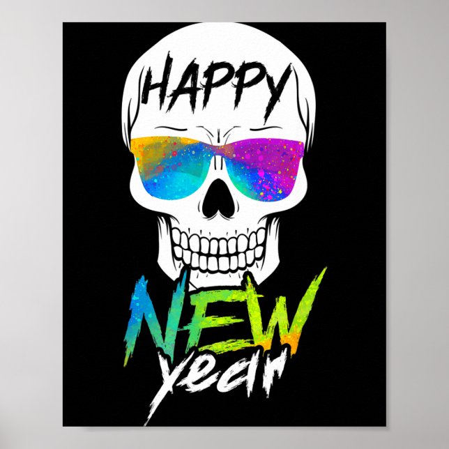 Abstract Happy New Skull Year  Poster (Framsidan)