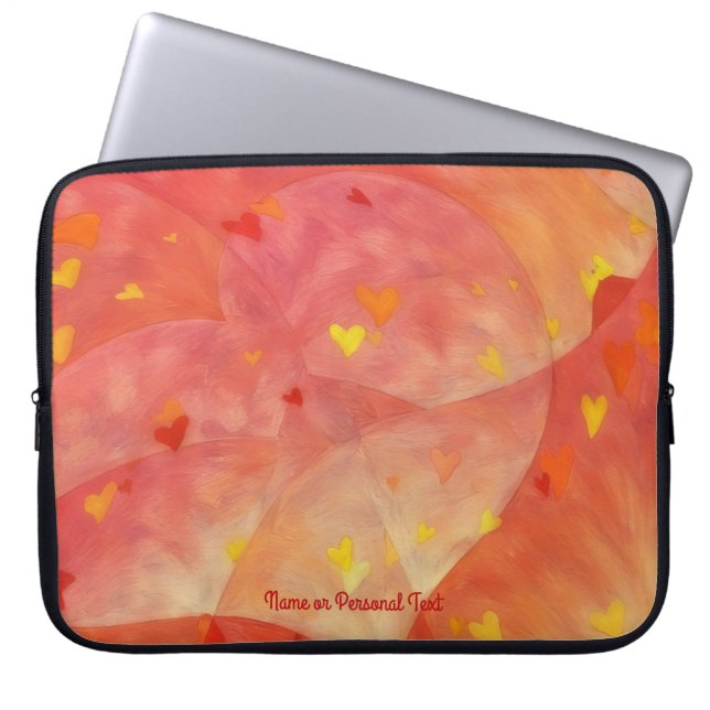 Abstract Heart Art Personal Laptop Cover Sleeve (Framsidan)