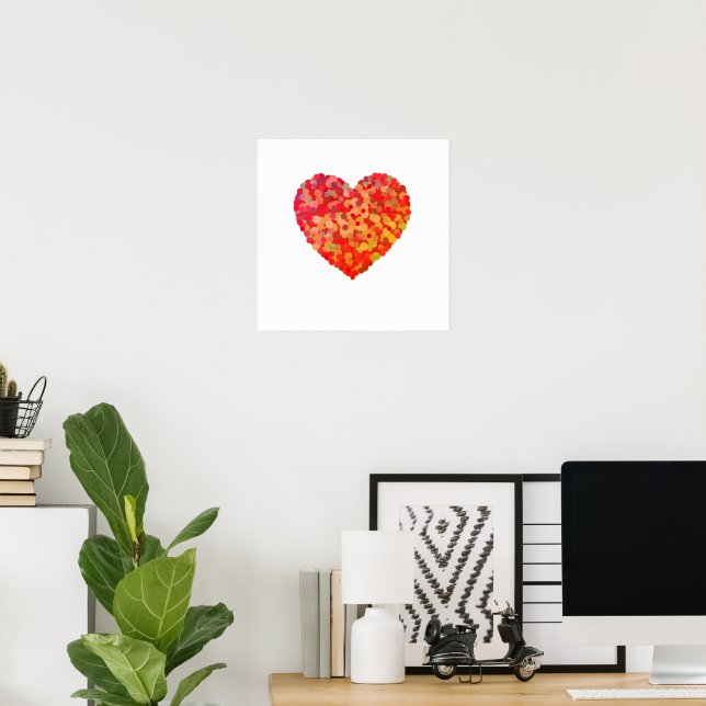 Abstract Heart Confetti Art Poster (Hemmakontoret)