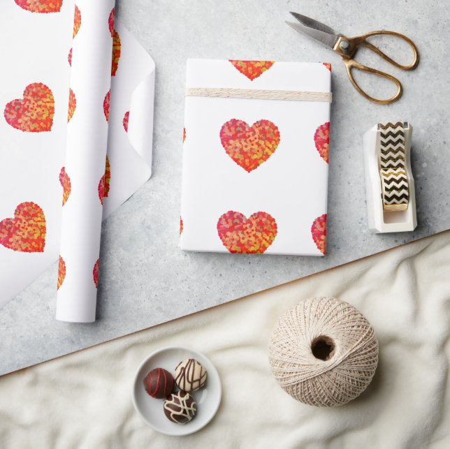 Abstract Heart Confetti Art Presentpapper (Hantverk)