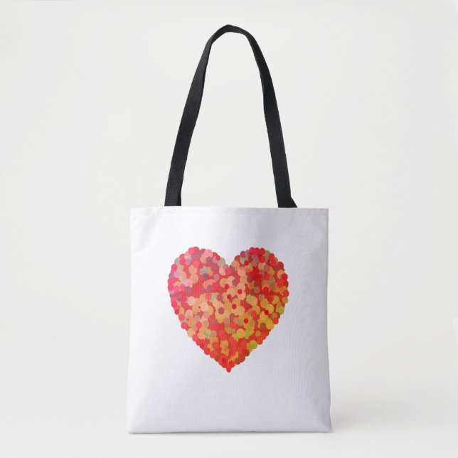 Abstract Heart Confetti Art Tygkasse (Framsida)