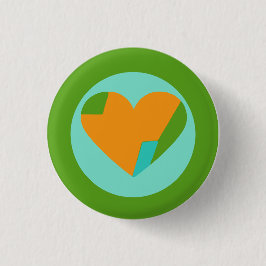 Abstract Heart Green Teal Orange Circle Knapp