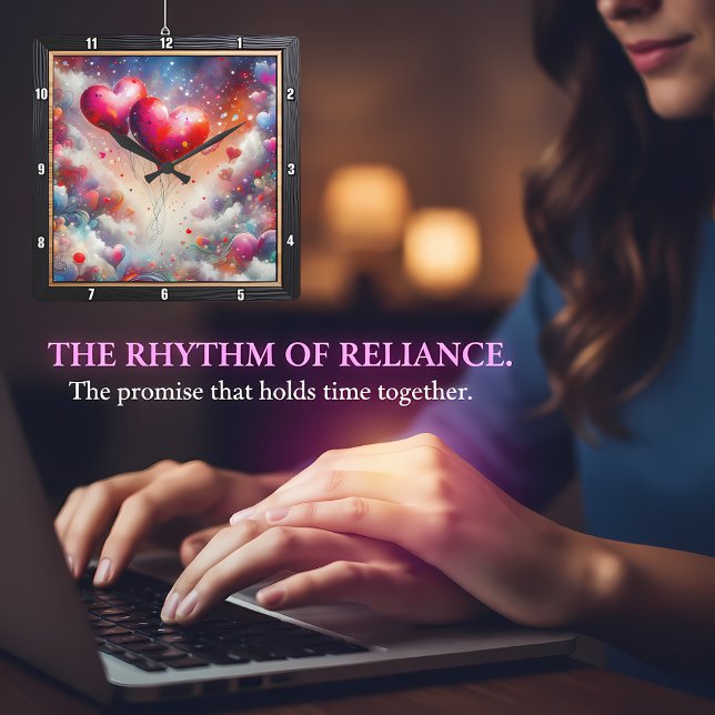 Abstract Heart Nebula Dream Fyrkantig Klocka (Skapare uppladdad)