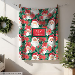 Abstract hot pink green watercolor preppy holiday fleecefilt