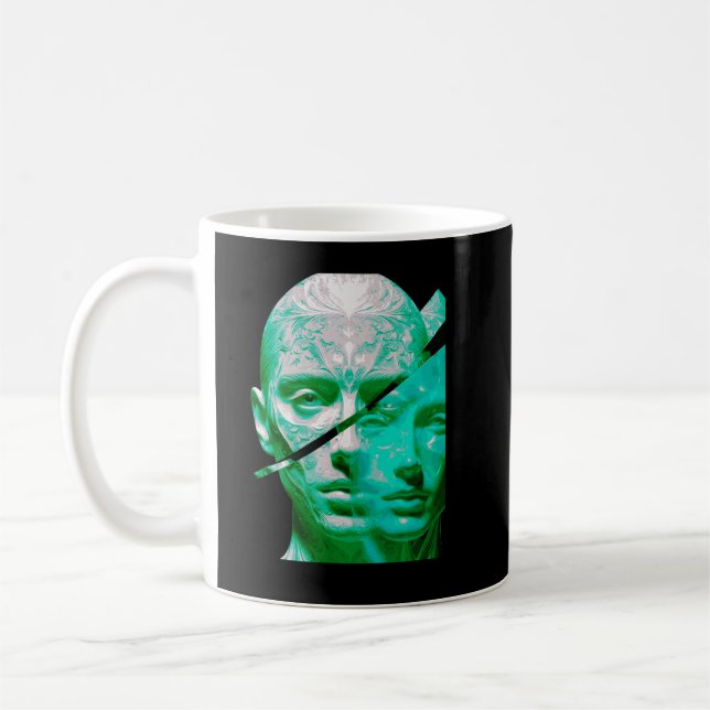 Abstract Human Identity – Dual Perception Textured Kaffemugg (Vänster)
