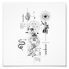 Abstract Human Mind, Eye & Heart Illustration Fototryck