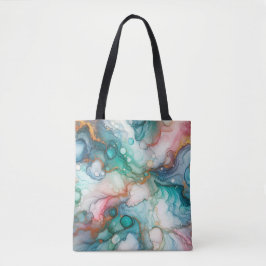 Abstract in Pink, Teal, Blue, and Gold Tygkasse