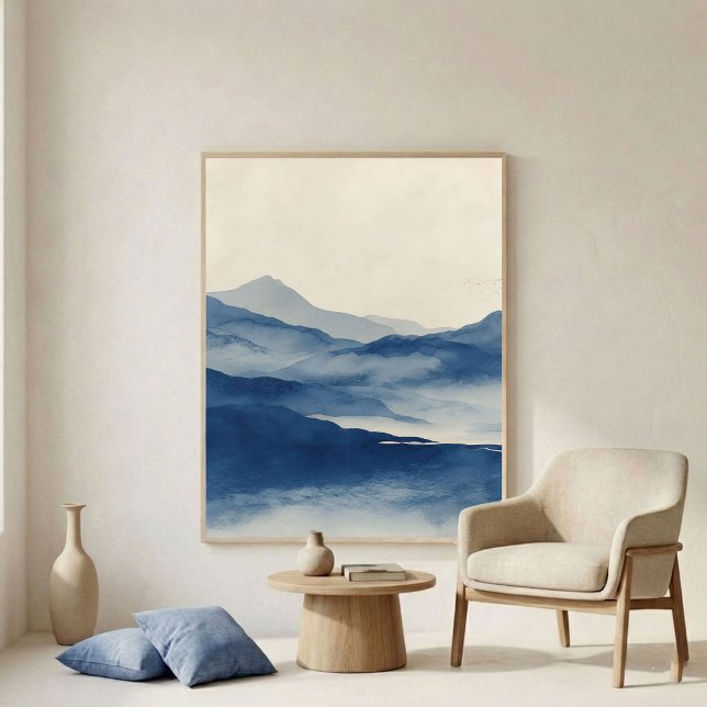 Abstract Indigo Terrain Wall Art Poster (Skapare uppladdad)