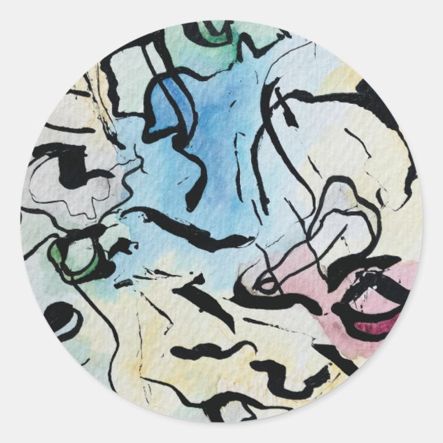 Abstract Ink Runt Klistermärke (Framsida)