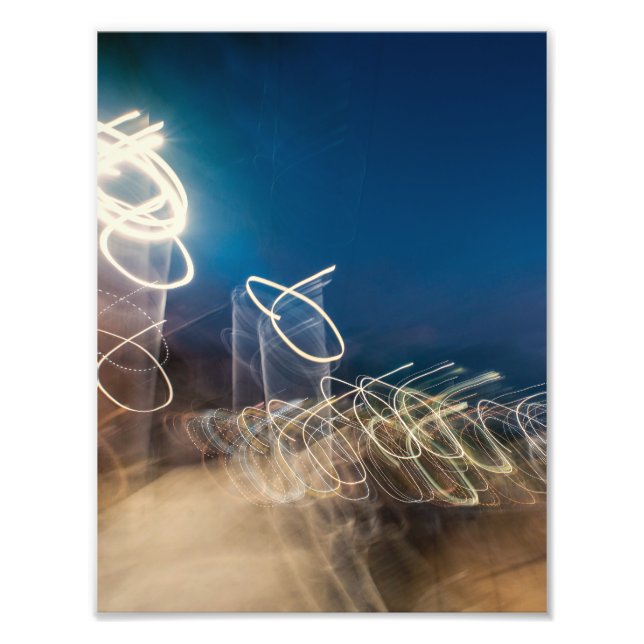 Abstract Intentional Camera Movement Night Light T Fototryck (Framsidan)