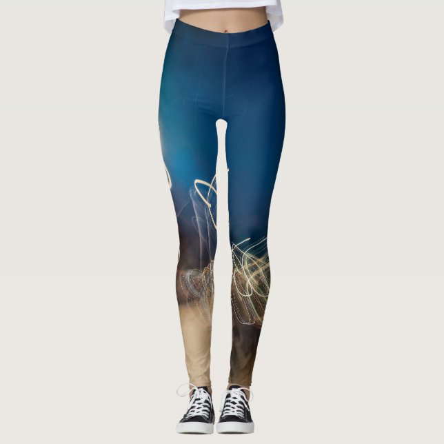 Abstract Intentional Camera Movement Night Light T Leggings (Framsida)