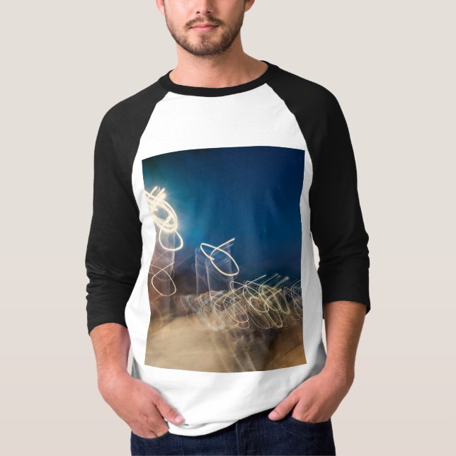 Abstract Intentional Camera Movement Night Light T Shirt (Framsida)