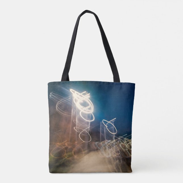 Abstract Intentional Camera Movement Night Light T Tygkasse (Baksida)