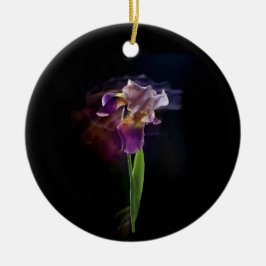 Abstract Iris Flower – Elegant Floral Art Julgransprydnad Keramik