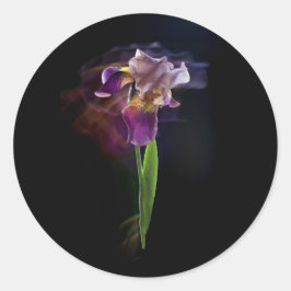 Abstract Iris Flower – Elegant Floral Art Runt Klistermärke