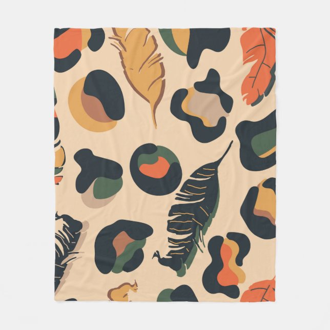Abstract jungle seamless pattern,wild animal backg fleecefilt (Framsidan)