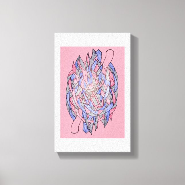 Abstract Kaleidoscope Burst Canvas Pink (Framsida)
