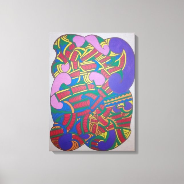 Abstract kowhaiwhai Maori motif Canvastryck (Framsida)