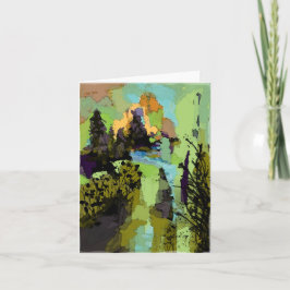 Abstract Landscape Blank Note Card Tack Kort