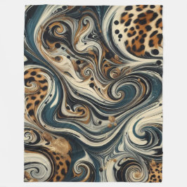Abstract Leopard Print Swirl Fleecefilt