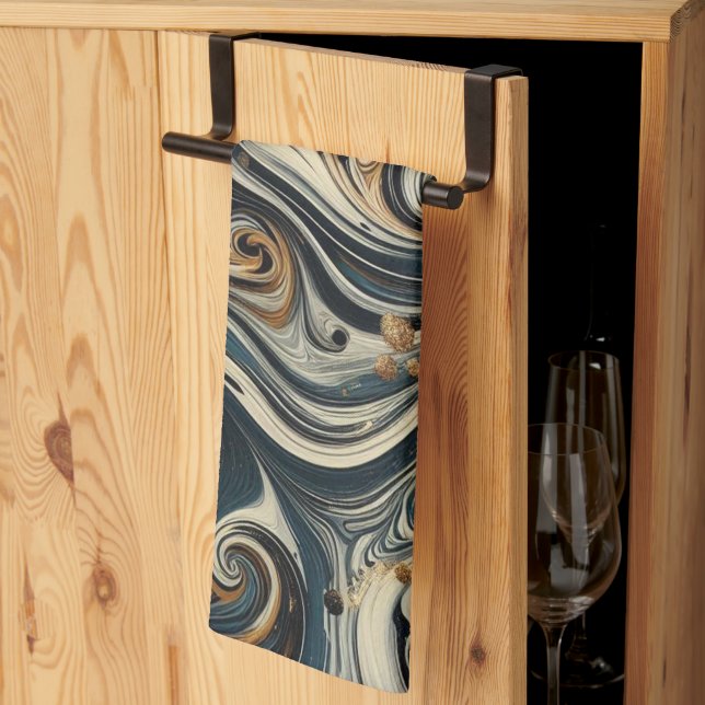 Abstract Leopard Print Swirl Kökshandduk (Thirds Fold)