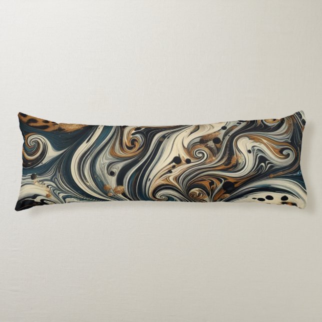 Abstract Leopard Print Swirl Kroppskudde (Framsidan)