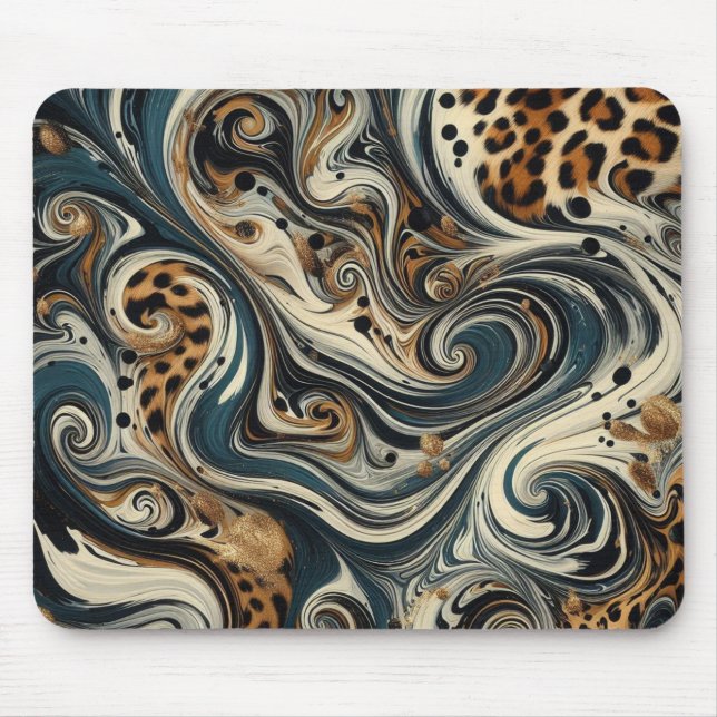 Abstract Leopard Print Swirl Musmatta (Framsidan)