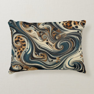 Abstract Leopard Print Swirl Prydnadskudde