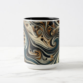 Abstract Leopard Print Swirl Två-Tonad Mugg