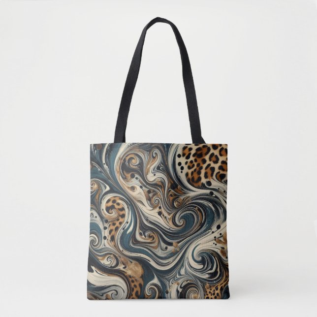 Abstract Leopard Print Swirl Tygkasse (Framsida)