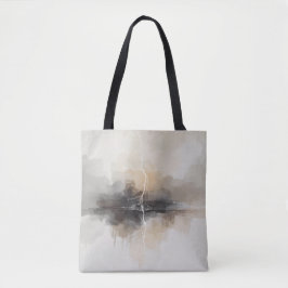 Abstract Lightning in Neutrals Print Tygkasse