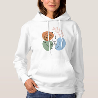 Abstract Line Art Face with Botanical Flair T Shirt
