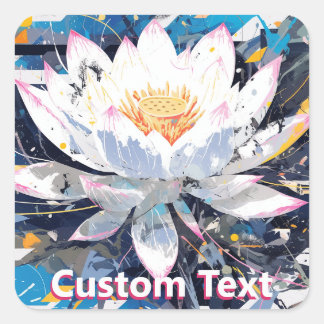 Abstract Lotus Flower Custom Fyrkantigt Klistermärke