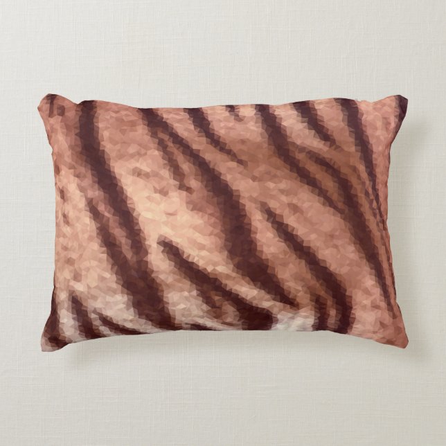Abstract low poly animal tiger fur pattern. Nature Prydnadskudde (Framsidan)