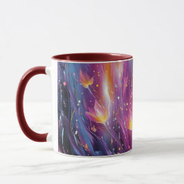 Abstract luminous floral explosion mugg