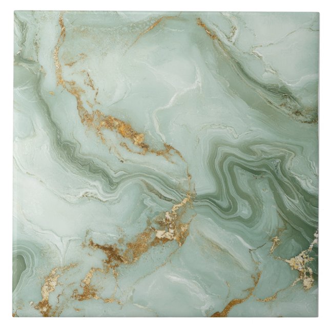 Abstract Marble Sage Green Kakelplatta (Framsidan)