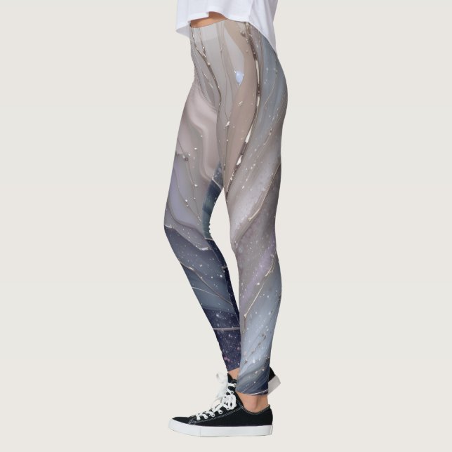Abstract Marble Women Leggings – Comfortable leggi (Vänster)