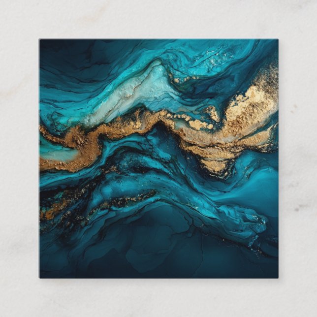 Abstract marine  fyrkantigt visitkort (Framsida)