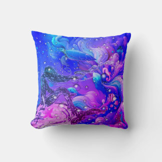 Abstract Mermaid Under the Sea Throw Pillow Kudde