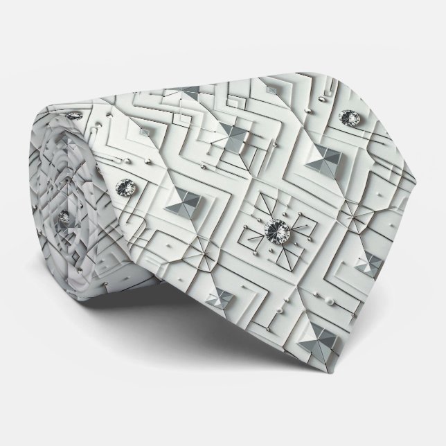 Abstract Mid Century Modern White Diamonds Slips (Rullad)