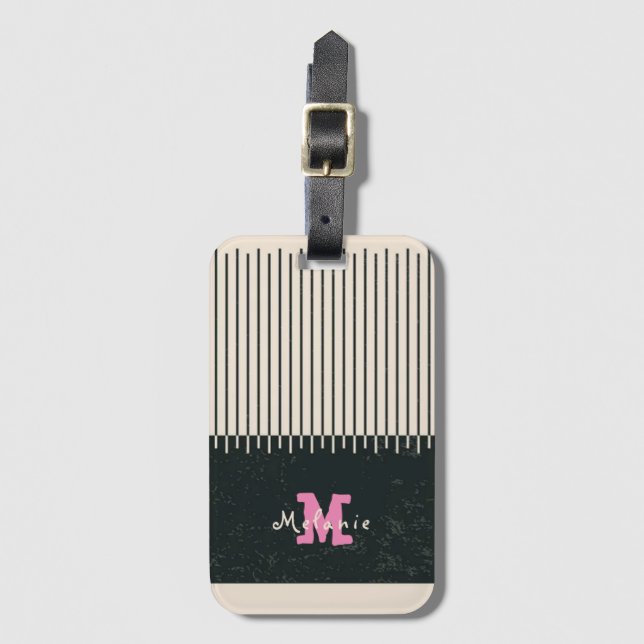 Abstract minimal style sketched trendy Monogram  Bagagebricka (Framsida vertikal)