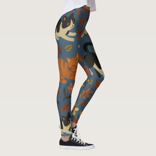 Abstract Modern Collage Artistic Pattern Leggings (Höger)