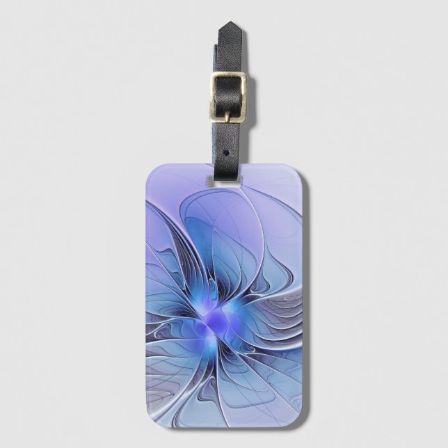 Abstract Modern Fractal Art Lavender Blue Bagagebricka (Framsida vertikal)