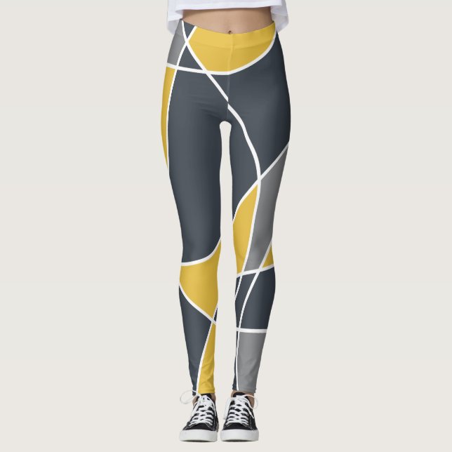 Abstract, modern, geometric, trendy pattern leggings (Framsida)