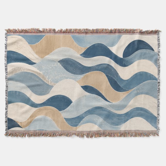 Abstract Modern Ocean Wave Pattern Coastal Blue Be Filt (Framsidan)
