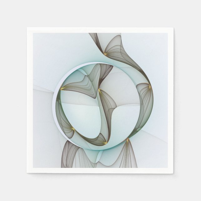 Abstract Modern Turquoise Brown Gold Elegance Pappersservett (Framsidan)