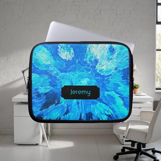 Abstract, modern, turquoise, hawaiian mosaic  laptop fodral (Skapare uppladdad)
