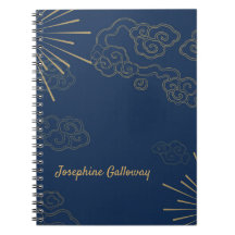 Abstract Monogram Elegant Navy Blue Gold Chic